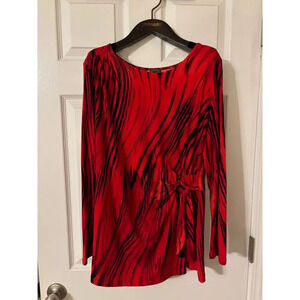 Clara Sunwoo red black abstract scoop tunic top